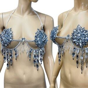 Sparkling Crystal Halter Top 34C 32D
